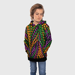 Толстовка-худи детская Разноцветные буссы, цвет: 3D-черный — фото 2