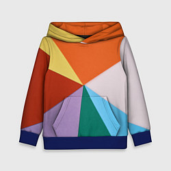 Толстовка-худи детская Разноцветные пересекающиеся треугольники, цвет: 3D-синий