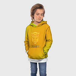 Толстовка-худи детская Bumblebee градиент, цвет: 3D-белый — фото 2