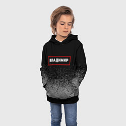 Толстовка-худи детская Владимир - в рамке красного цвета, цвет: 3D-черный — фото 2