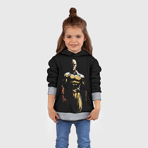 Детская толстовка Накаченный Сайтама / 3D-Меланж – фото 4