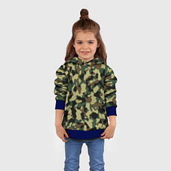 Толстовка-худи детская Военный камуфляж, цвет: 3D-синий — фото 2