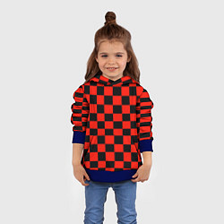 Толстовка-худи детская Красный квадрат, цвет: 3D-синий — фото 2