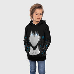 Толстовка-худи детская Сон Джин Ву и корейские символы, цвет: 3D-черный — фото 2