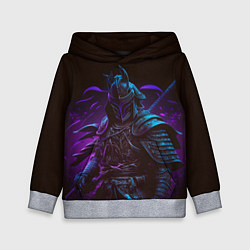 Толстовка-худи детская Самурай в неоновом свете, цвет: 3D-меланж