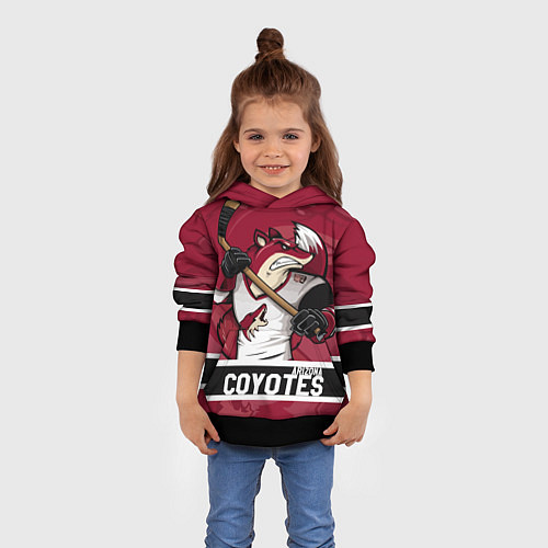 Детская толстовка Arizona Coyotes маскот / 3D-Черный – фото 4