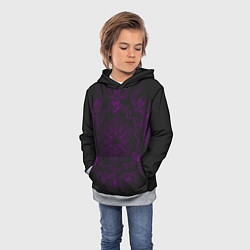 Толстовка-худи детская Фиолетовый узор, цвет: 3D-меланж — фото 2