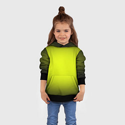 Толстовка-худи детская Кислотный желтый с градиентом, цвет: 3D-черный — фото 2
