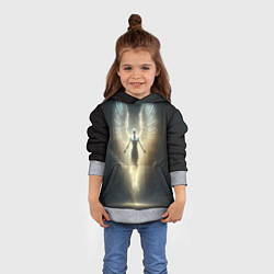Толстовка-худи детская Парящая девушка ангел, цвет: 3D-меланж — фото 2