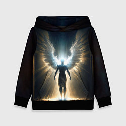 Толстовка-худи детская Парящий мужчина ангел, цвет: 3D-черный