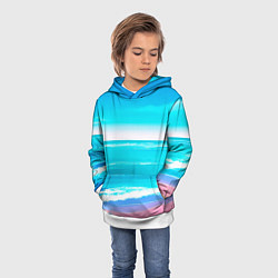 Толстовка-худи детская Морской бриз-арт, цвет: 3D-белый — фото 2