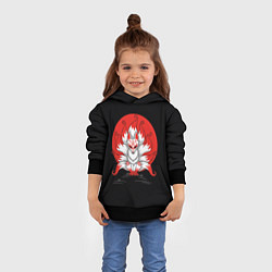 Толстовка-худи детская Иллюстрация кицунэ, цвет: 3D-черный — фото 2