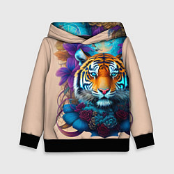 Толстовка-худи детская Tiger tattoo - irezumi - art, цвет: 3D-черный