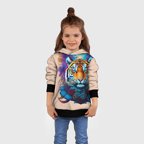 Детская толстовка Tiger tattoo - irezumi - art / 3D-Черный – фото 4