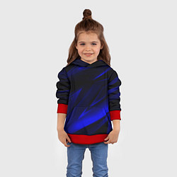 Толстовка-худи детская Geometry blue stripes, цвет: 3D-красный — фото 2