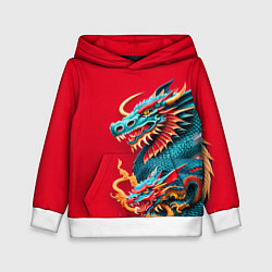 Толстовка-худи детская Japanese dragon - irezumi, цвет: 3D-белый