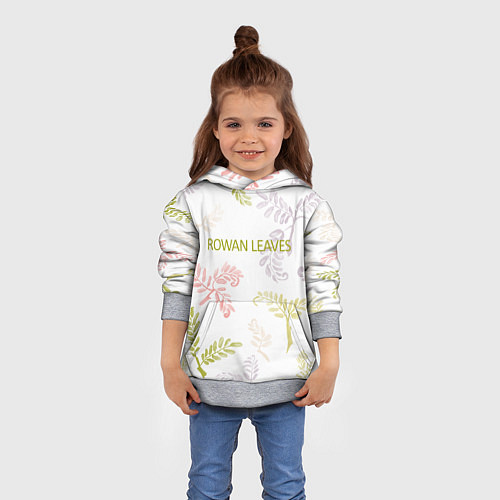 Детская толстовка Rowan leaves / 3D-Меланж – фото 4