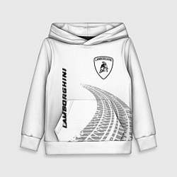 Детская толстовка Lamborghini speed на светлом фоне со следами шин: