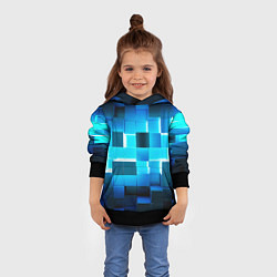 Толстовка-худи детская Неоновые кубы с подсветкой, цвет: 3D-черный — фото 2