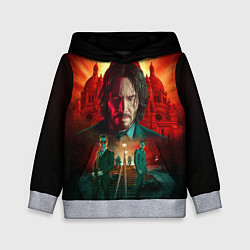 Толстовка-худи детская John Wick catholic church Paris, цвет: 3D-меланж
