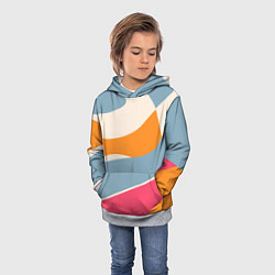Толстовка-худи детская Разноцветная абстракция в стиле модерн, цвет: 3D-меланж — фото 2