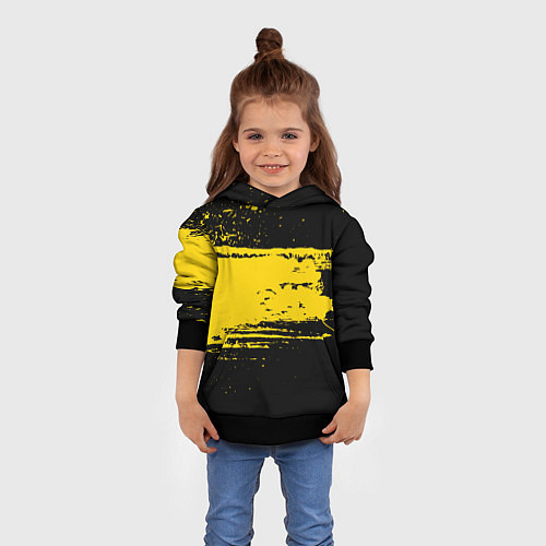 Детская толстовка Желтое граффити / 3D-Черный – фото 4