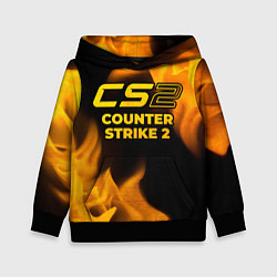 Толстовка-худи детская Counter Strike 2 - gold gradient, цвет: 3D-черный