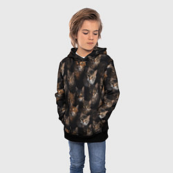 Толстовка-худи детская Паттерн из котов, цвет: 3D-черный — фото 2