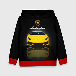 Толстовка-худи детская Итальянский суперкар Lamborghini Aventador, цвет: 3D-красный