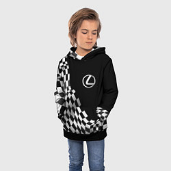 Толстовка-худи детская Lexus racing flag, цвет: 3D-черный — фото 2