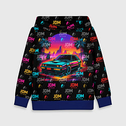 Толстовка-худи детская JDM neon style, цвет: 3D-синий