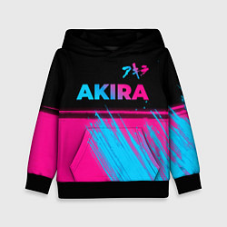 Толстовка-худи детская Akira - neon gradient: символ сверху, цвет: 3D-черный