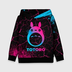 Толстовка-худи детская Totoro - neon gradient, цвет: 3D-черный