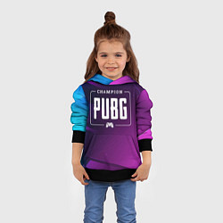 Толстовка-худи детская PUBG gaming champion: рамка с лого и джойстиком на, цвет: 3D-черный — фото 2
