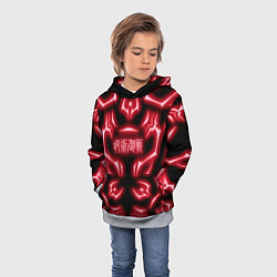 Толстовка-худи детская Магическая битва светящиеся Знаки Сукуны, цвет: 3D-меланж — фото 2