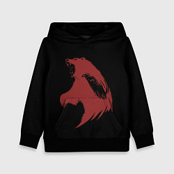 Толстовка-худи детская Red bear, цвет: 3D-черный