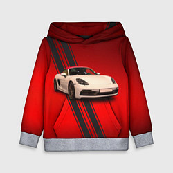Толстовка-худи детская Немецкий спортивный автомобиль Porsche, цвет: 3D-меланж