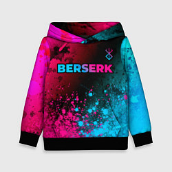Толстовка-худи детская Berserk - neon gradient: символ сверху, цвет: 3D-черный