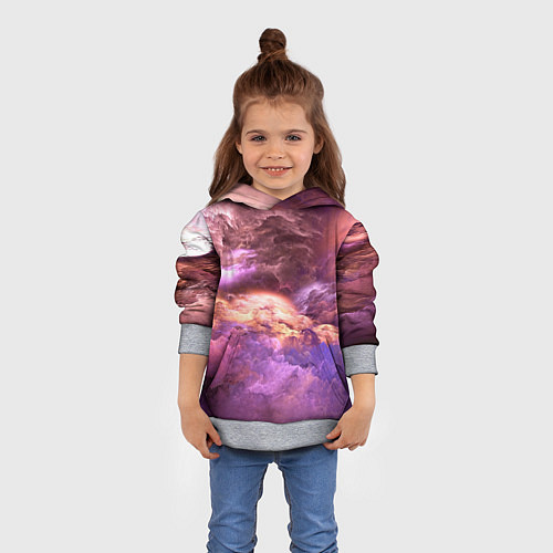 Детская толстовка Фиолетовое облако / 3D-Меланж – фото 4