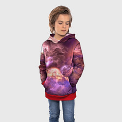 Толстовка-худи детская Фиолетовое облако, цвет: 3D-красный — фото 2