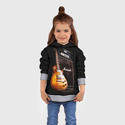 Толстовка-худи детская Рокерская гитара, цвет: 3D-меланж — фото 2