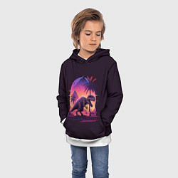 Толстовка-худи детская Retrowave Trex, цвет: 3D-белый — фото 2
