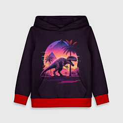 Толстовка-худи детская Retrowave Trex, цвет: 3D-красный