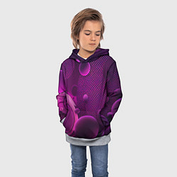 Толстовка-худи детская Фиолетовые шары, цвет: 3D-меланж — фото 2
