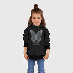 Толстовка-худи детская Butterfly unusualy original, цвет: 3D-черный — фото 2
