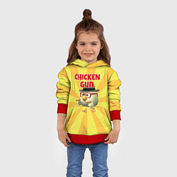 Толстовка-худи детская Chicken Gun с пистолетами, цвет: 3D-красный — фото 2