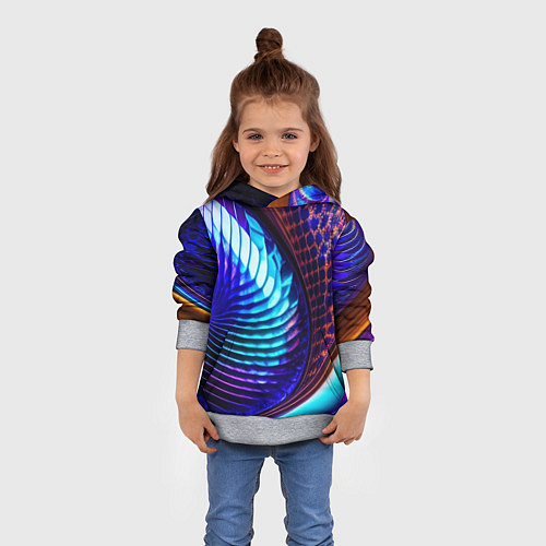 Детская толстовка Неоновый водоворот / 3D-Меланж – фото 4