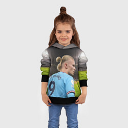 Толстовка-худи детская Эрлинг Холанд Манчестер, цвет: 3D-черный — фото 2