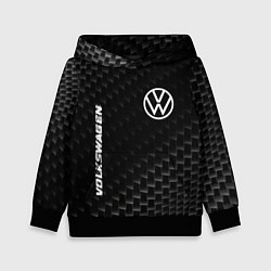 Толстовка-худи детская Volkswagen карбоновый фон, цвет: 3D-черный