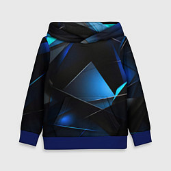 Толстовка-худи детская Blue black texture, цвет: 3D-синий